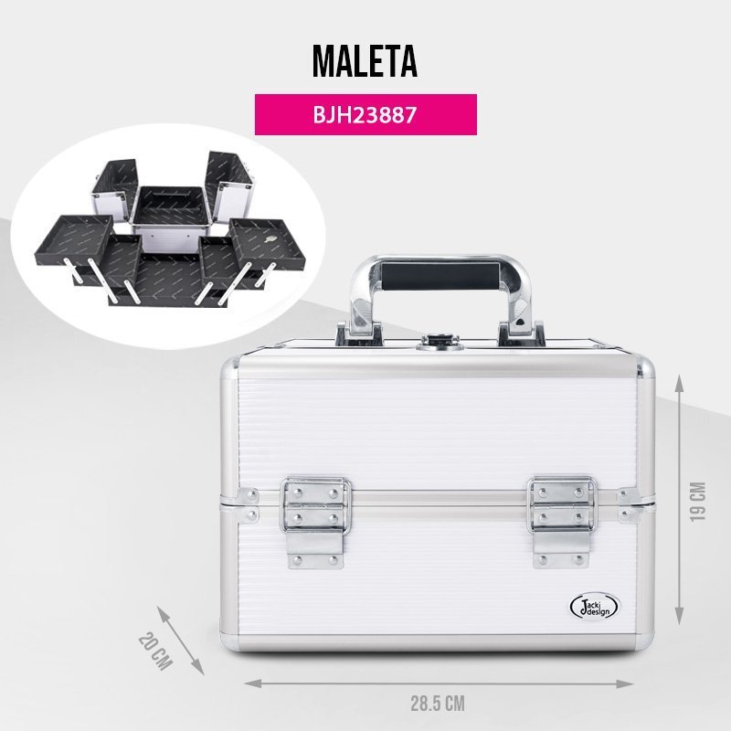 Maleta Profissional de Maquiagem Jacki Design - Prata Prata 5
