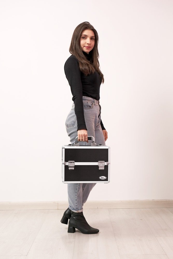 Maleta Profissional de Maquiagem Jacki Design - Preta Preto 6