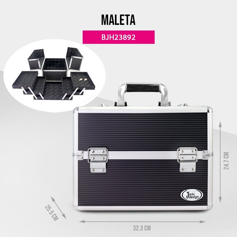 Maleta Profissional de Maquiagem Jacki Design - Preta Preto 7
