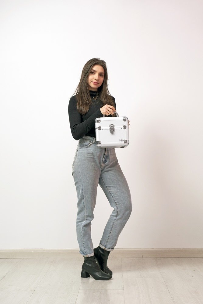 Maleta Profissional de Maquiagem Prata Jacki Design - Prata Prata 7