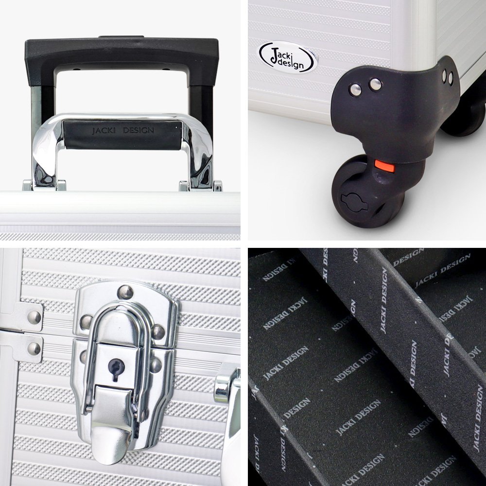 Maleta Profissional de Cabeleireiro com Rodinhas 360º - Prata Prata 6