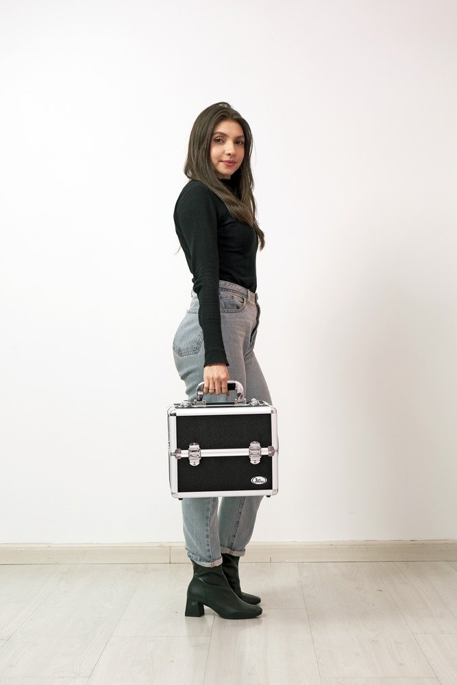 Maleta Profissional de Maquiagem Jacki Design - Preta Preto 7