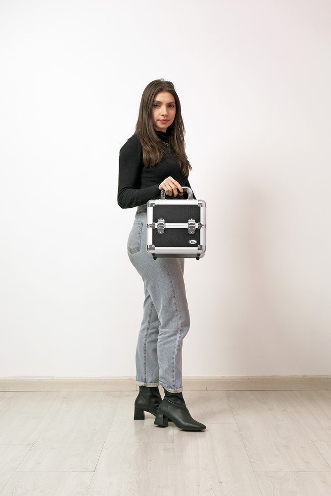 Maleta Profissional de Maquiagem Preto Jacki Design Preto 4
