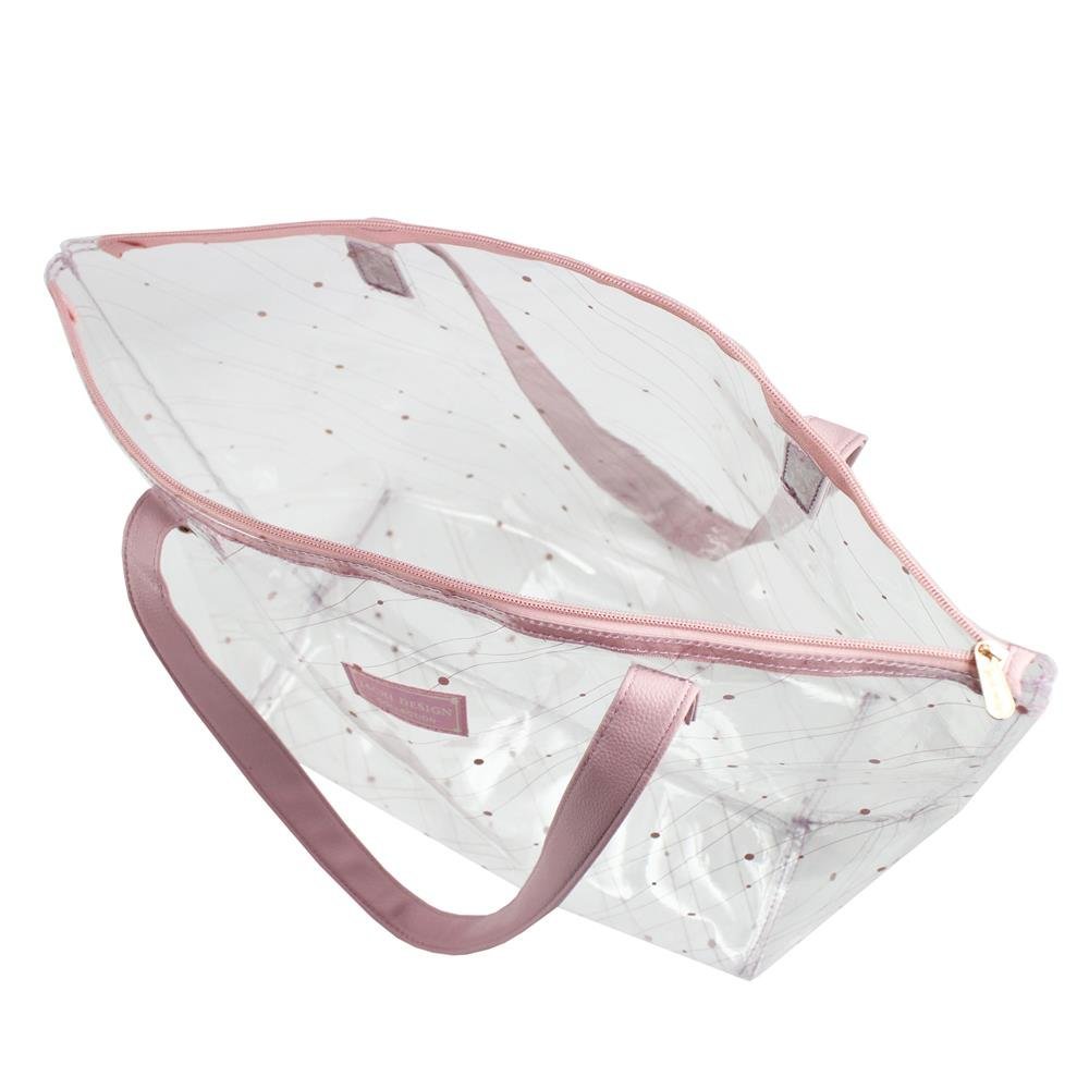 Conjunto de Bolsa Transparente e Necessaire Glow 2 peças Jacki Design Rosa 4