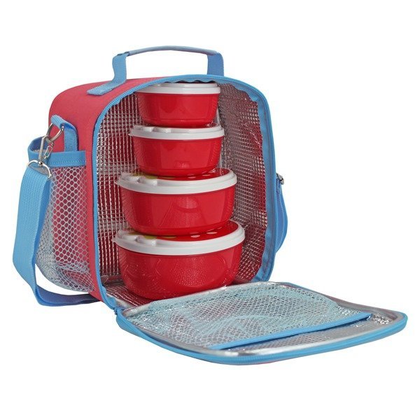 Conjunto Lancheira Térmica Filhotinho e Pote para Lanche de 4 Peças Salmão 8