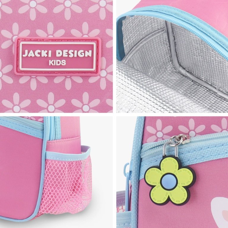 Conjunto de Mochila com Rodinhas e Lancheira Térmica Infantil 4750ml Rosa 13