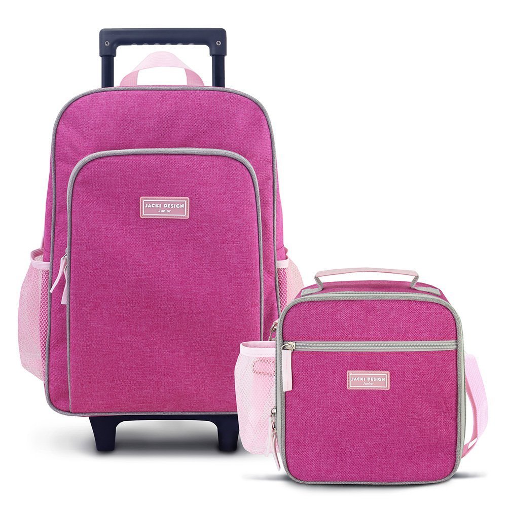 Conjunto de Mochila com Rodinhas Junior e Lancheira Térmica c/ 2 Compartimentos
