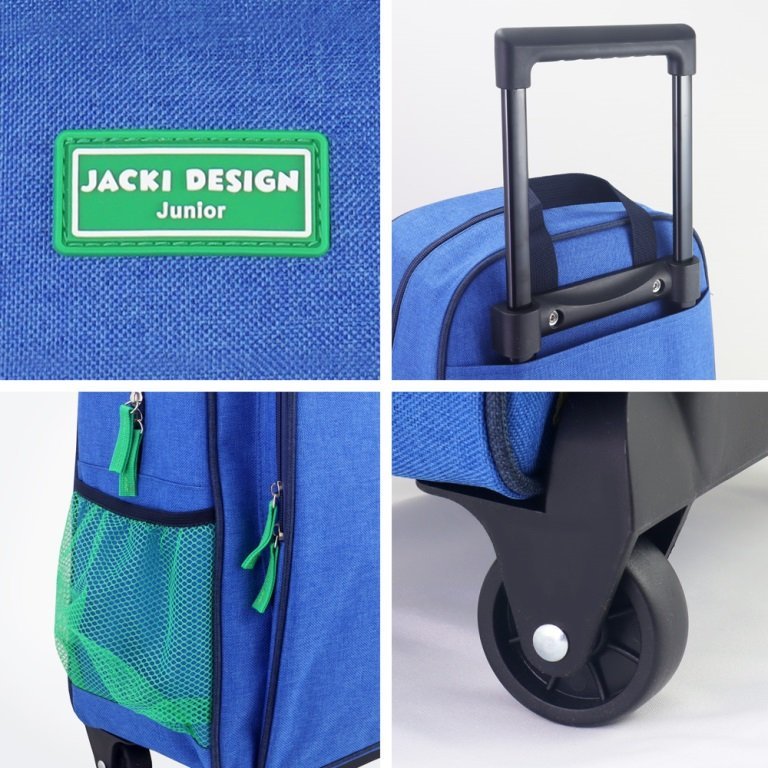 Conjunto de Mochila com Rodinhas Junior e Lancheira Térmica c/ 2 Compartimentos Azul 12