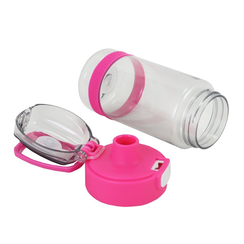 Conjunto Lancheira Térmica com Pote p/ Lanche, Garrafa 550ml e Mochila com Rodinhas Rosa 16