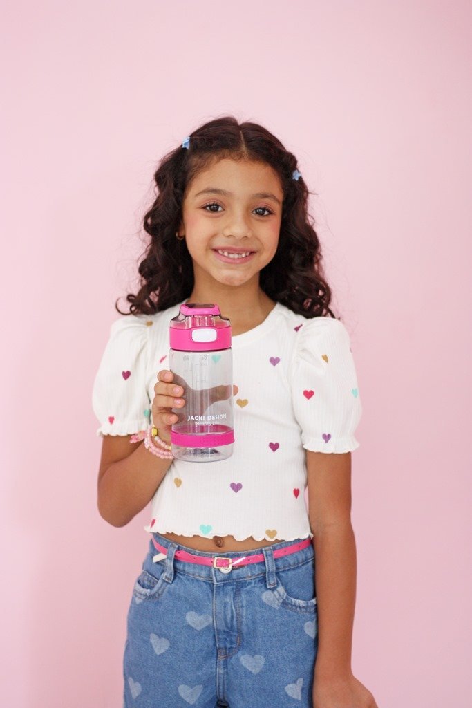 Conjunto Lancheira Térmica com Pote p/ Lanche, Garrafa 550ml e Mochila com Rodinhas Rosa 20