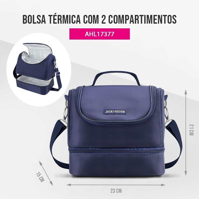 Bolsa Térmica com 2 Compartimentos For Men Jacki Design Azul 2