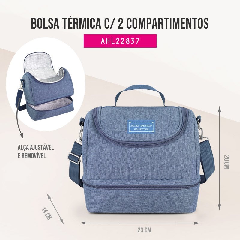 Bolsa Térmica c/ 2 Compartimentos  Jacki Design - JOY Azul 5