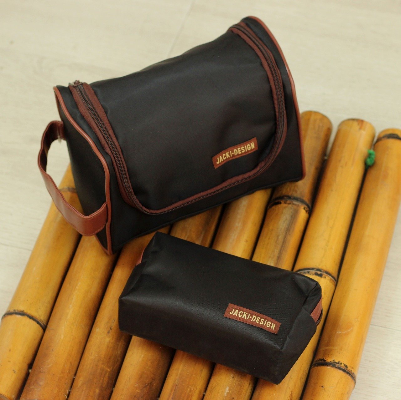Necessaire com Alça Lateral For Men Jacki Design Preto/Marrom 6