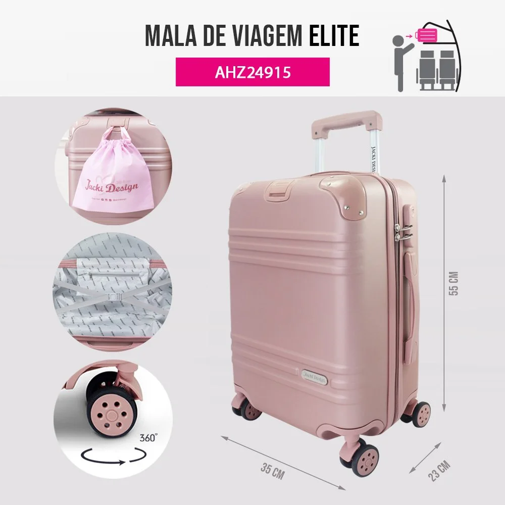 Mala de Viagem Rosê - Elite Rosa 2