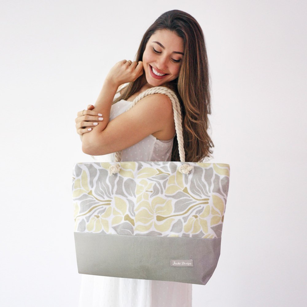 Bolsa de Praia com alça de corda Jacki Design Bege 2