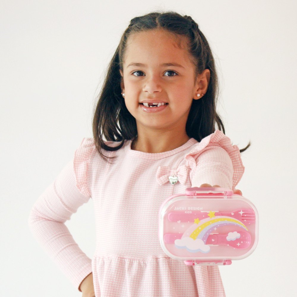 Kit Lancheira Térmica, Pote Marmita 400ml e Garrafa 460ml Infantil PICCOLINO Azul Rosa 12