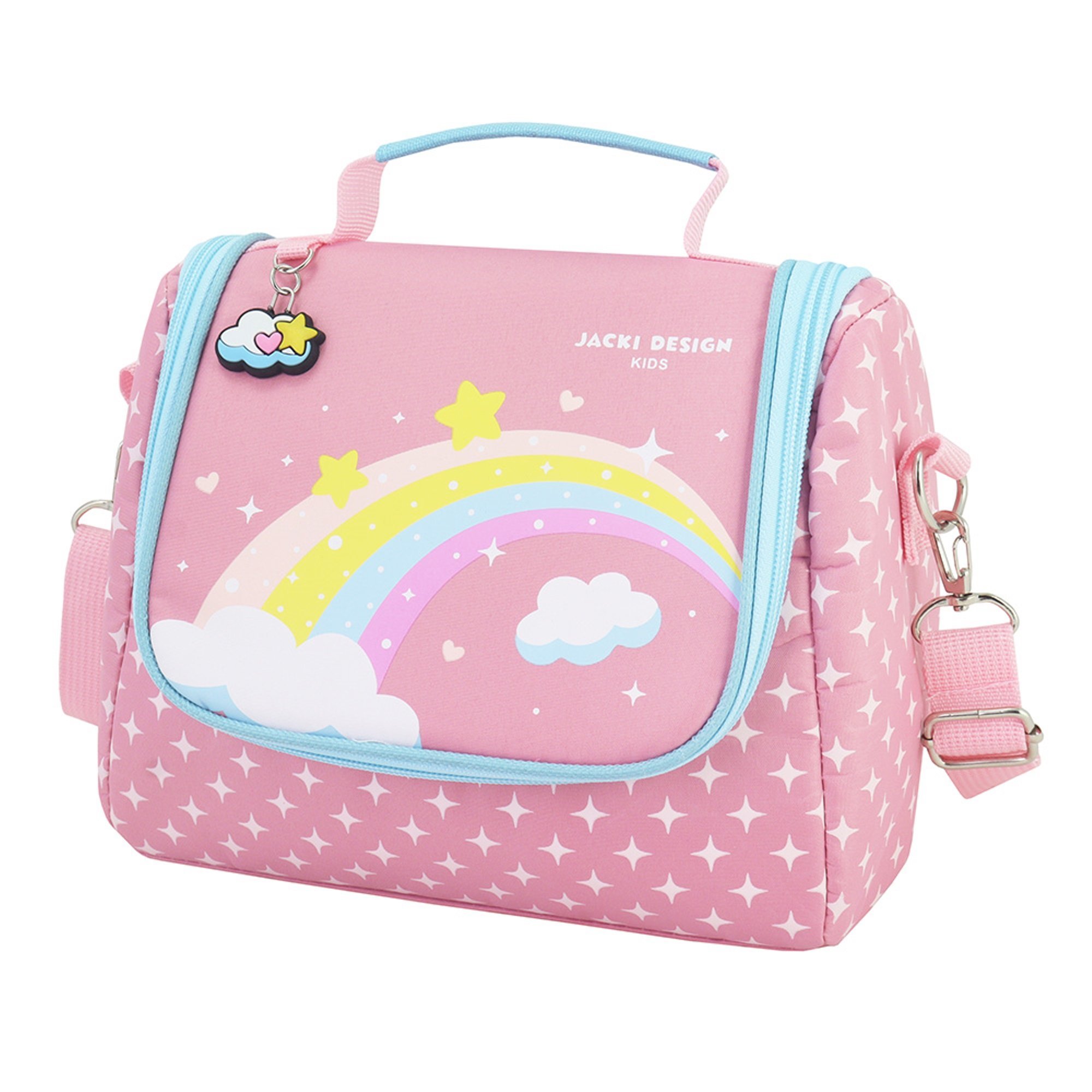 Kit Lancheira Térmica, Pote Marmita 400ml e Garrafa 460ml Infantil PICCOLINO Azul Rosa 13