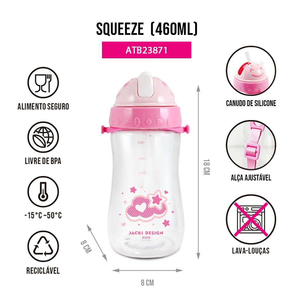 Kit Lancheira Térmica, Pote Marmita 400ml e Garrafa 460ml Infantil PICCOLINO Azul Rosa 7