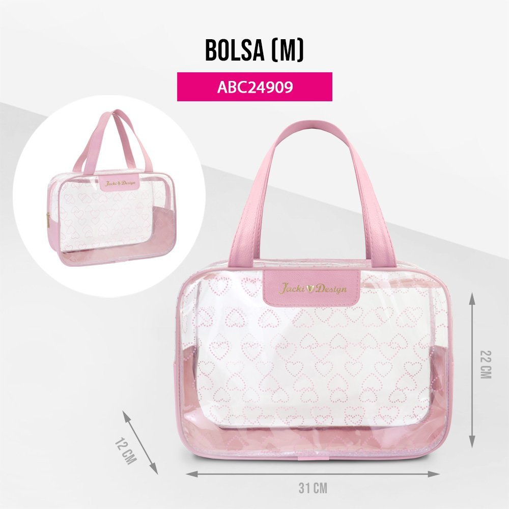 Bolsa Transparente Coleção LOVE Rosa Claro 2