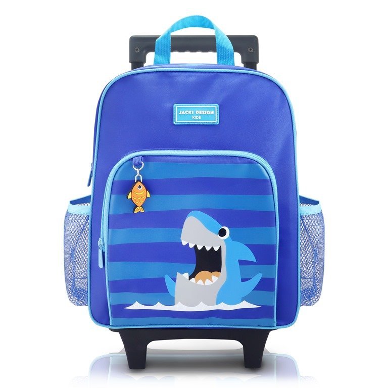 Conjunto Mochila com Rodinhas Lancheira Térmica Pote p/ Lanche e Garrafa Infanti Pimpolho-ANALISE Azul 3