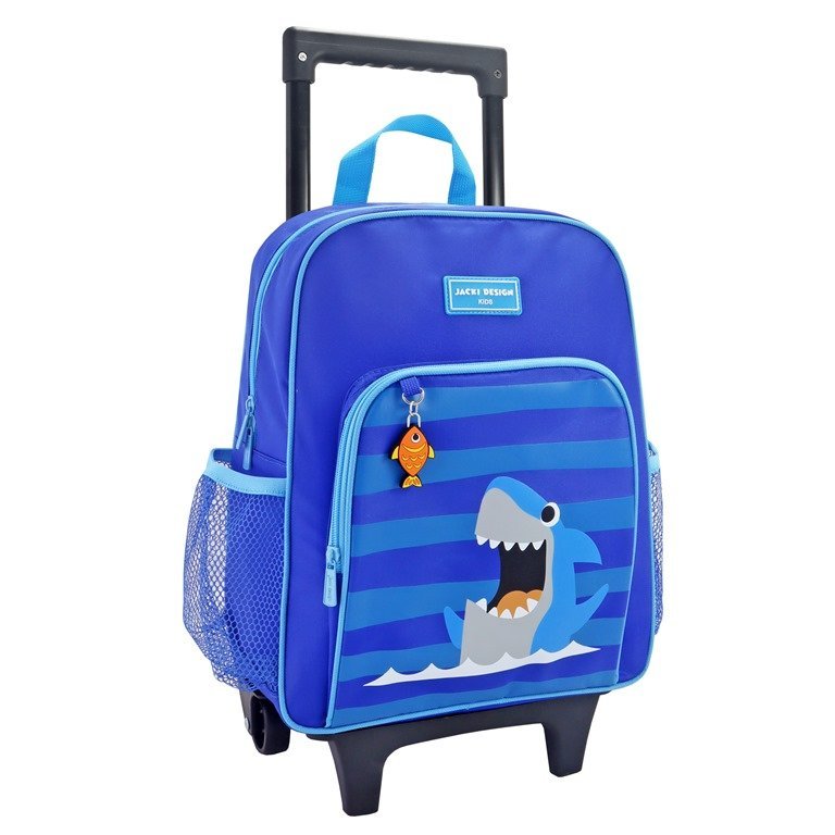 Conjunto Mochila com Rodinhas Lancheira Térmica Pote p/ Lanche e Garrafa Infanti Pimpolho-ANALISE Azul 4