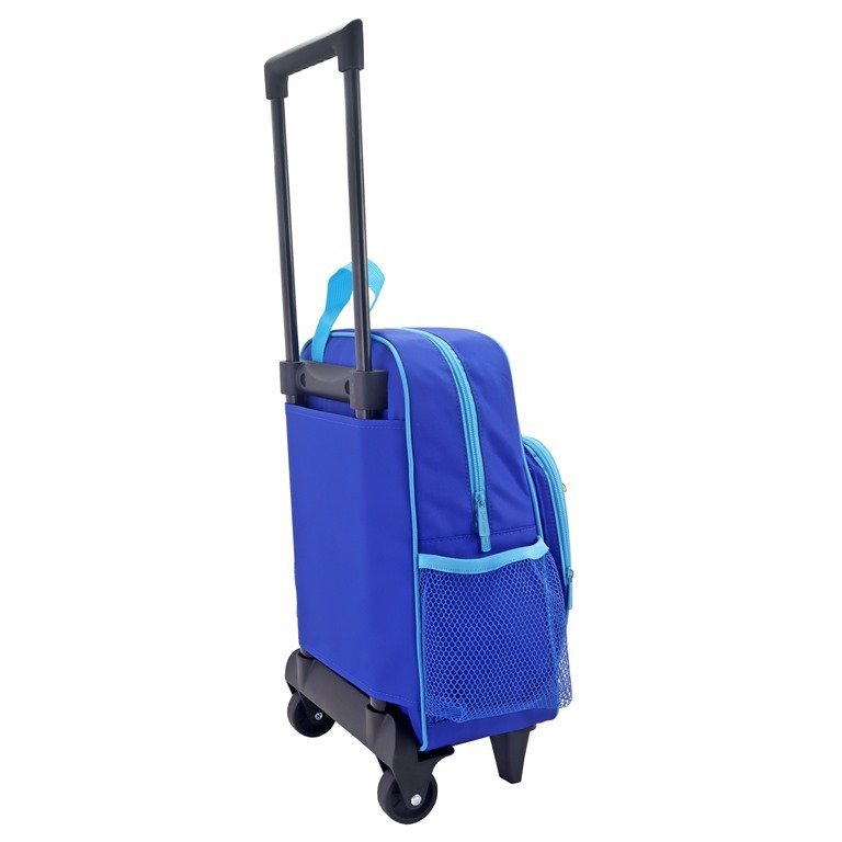 Conjunto Mochila com Rodinhas Lancheira Térmica Pote p/ Lanche e Garrafa Infanti Pimpolho-ANALISE Azul 5