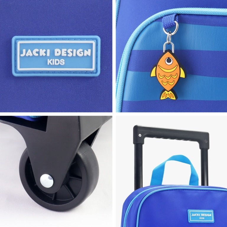 Conjunto Mochila com Rodinhas Lancheira Térmica Pote p/ Lanche e Garrafa Infanti Pimpolho-ANALISE Azul 6