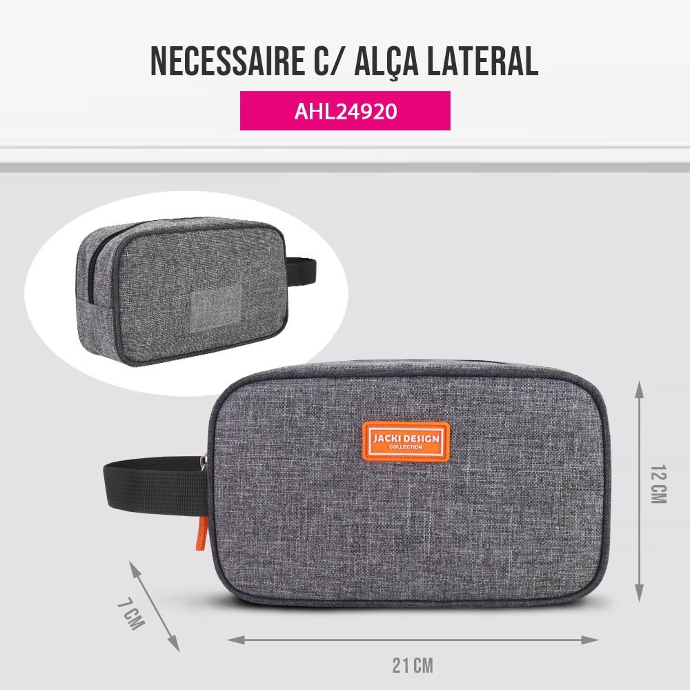 Kit Bolsa de Viagem/ Academia, Necessaire c/ Alça VIBE Cinza 4