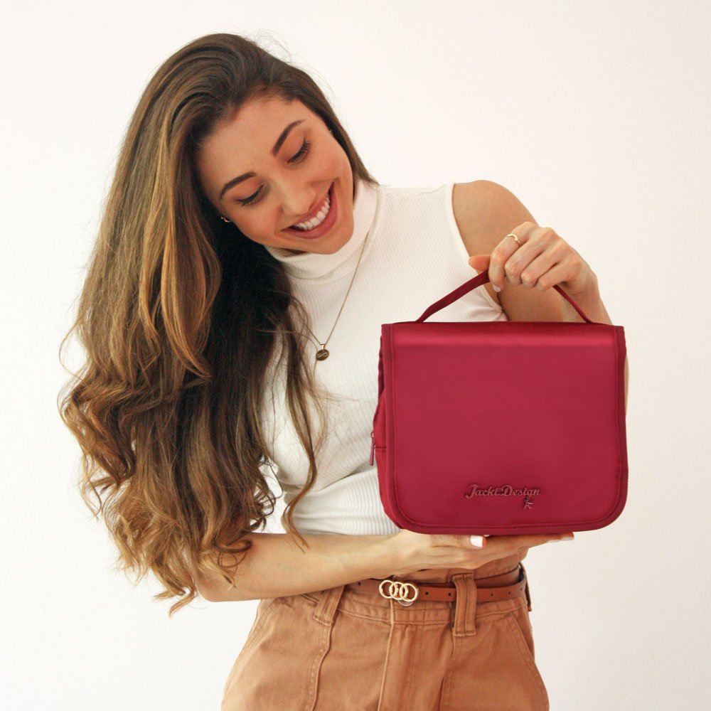 Kit Necessaire c/ Gancho e Frascos p/ Viagem PREMIUM Vinho 4