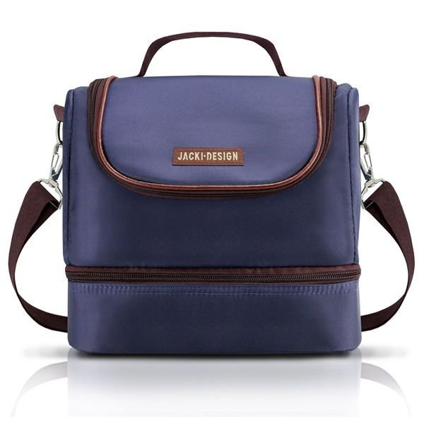 Kit Bolsa Térmica, Marmita E Garrafa 700Ml Azul/Marrom 2