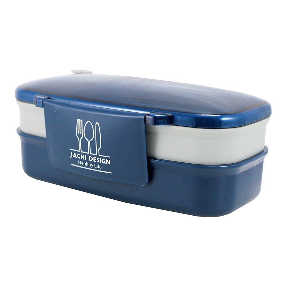 Kit Bolsa Térmica, Marmita E Garrafa 700Ml Azul/Marrom 9