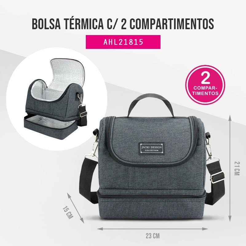 Kit Bolsa Térmica, Marmita, Garrafa 700Ml E Porta Escovas Preto 3