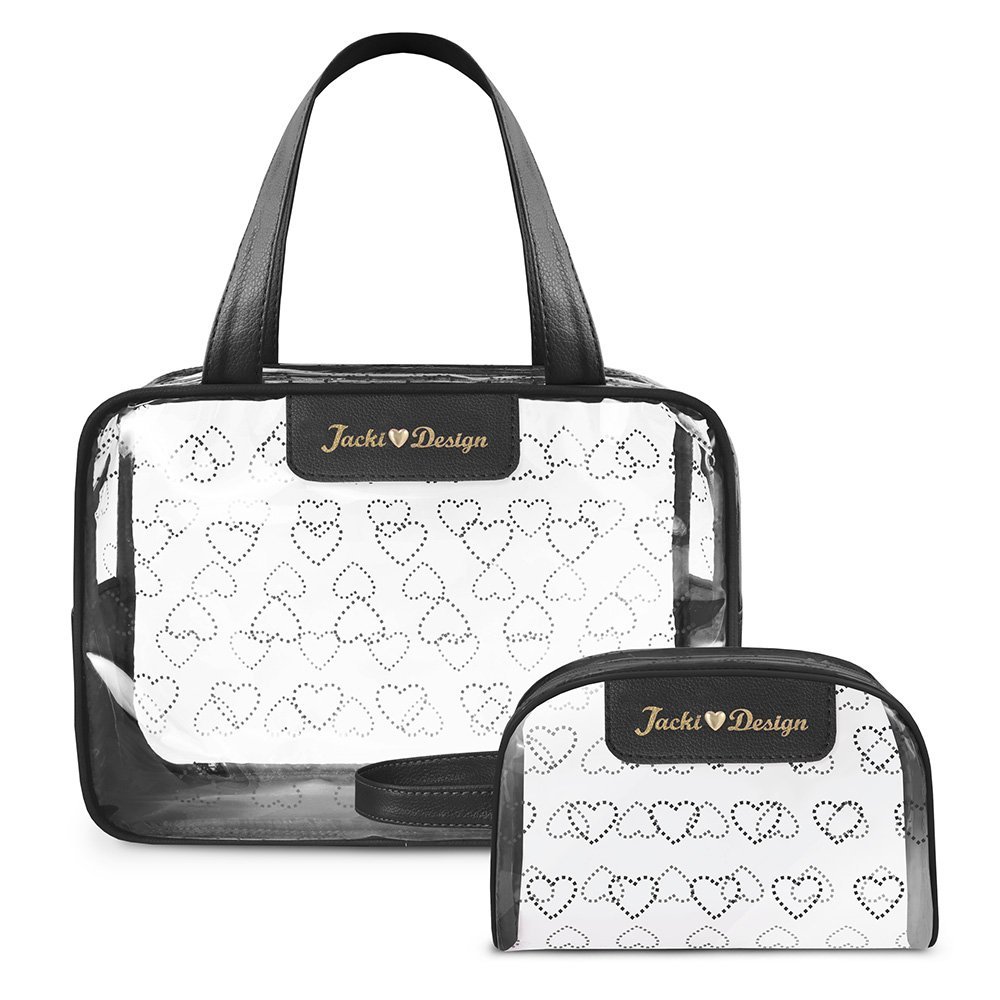 Kit Bolsa e Nécessaire Transparente LOVE