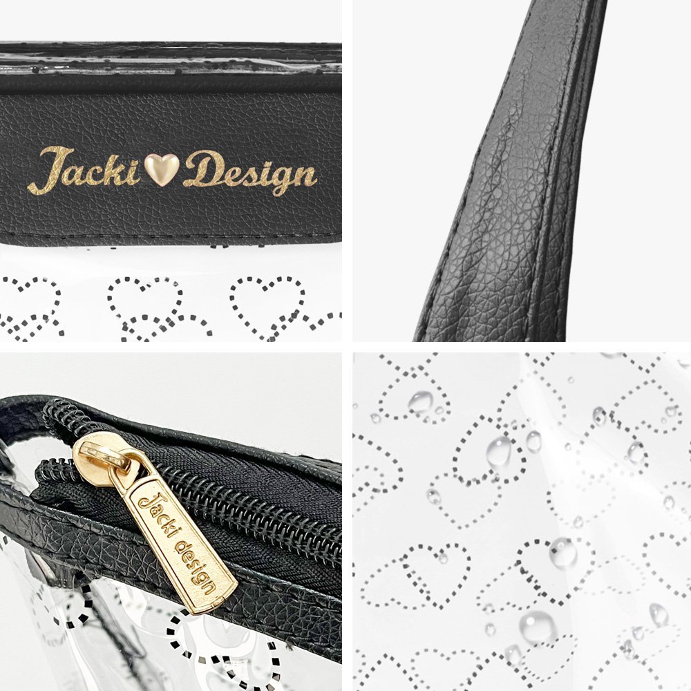 Kit Bolsa e Nécessaire Transparente LOVE Preto 6