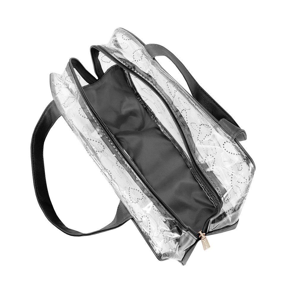 Kit Bolsa e Nécessaire Transparente LOVE Preto 7