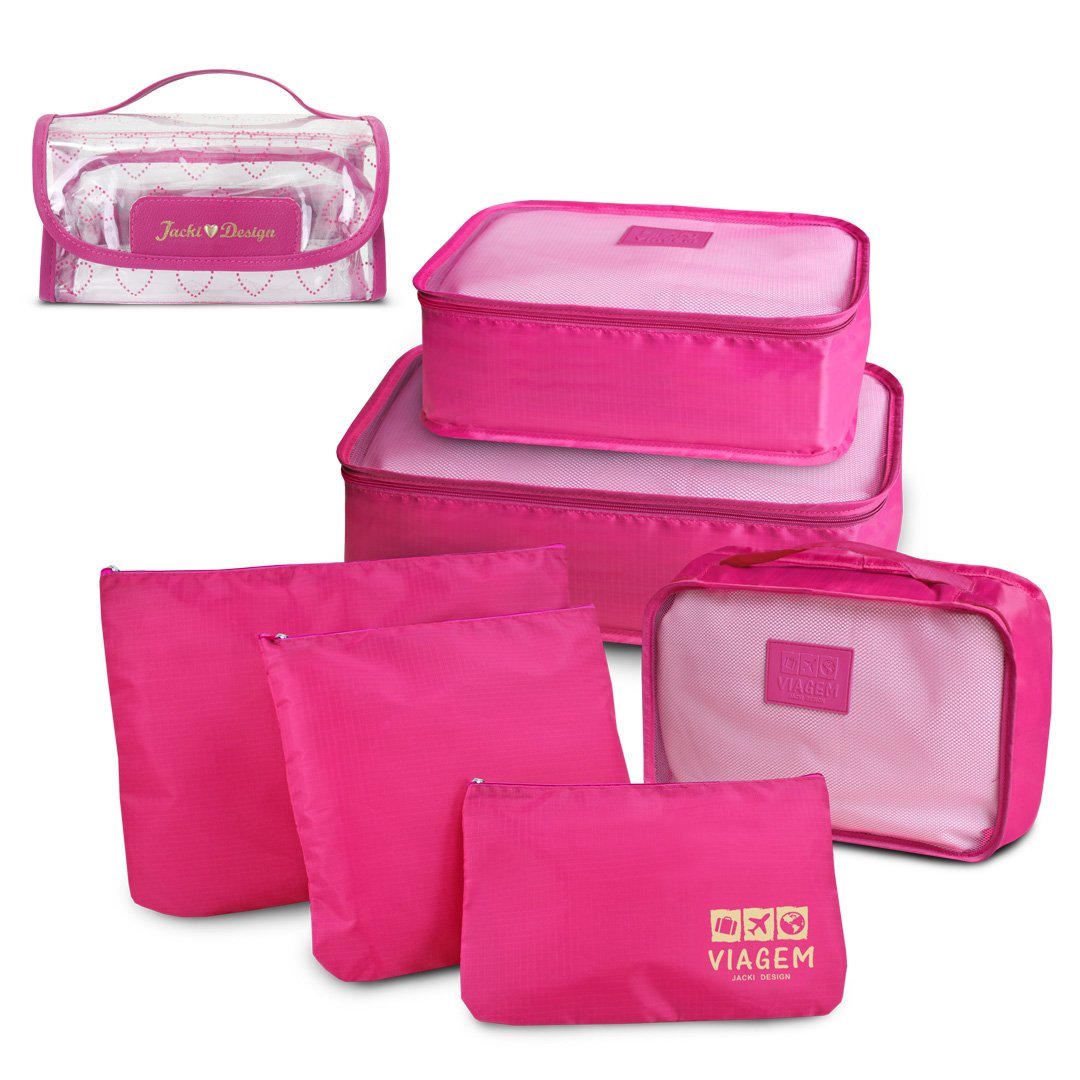 Kit Organizador de Malas 6 pcs + Necessaire Rocambole