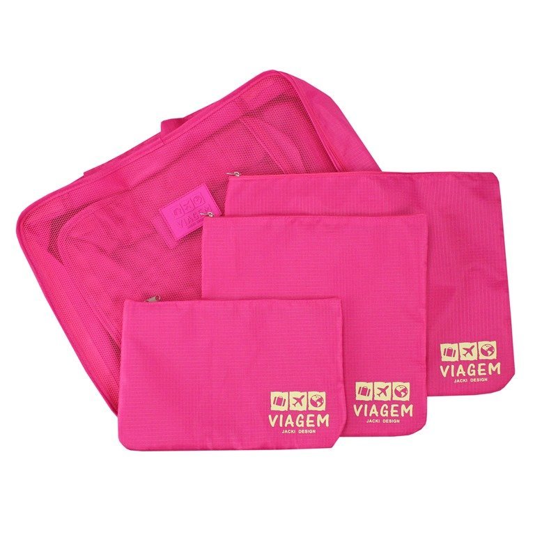 Kit Organizador de Malas 6 pcs + Necessaire Rocambole Pink 6