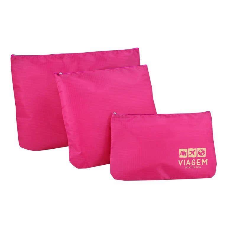 Kit Organizador de Malas 6 pcs + Necessaire Rocambole Pink 8