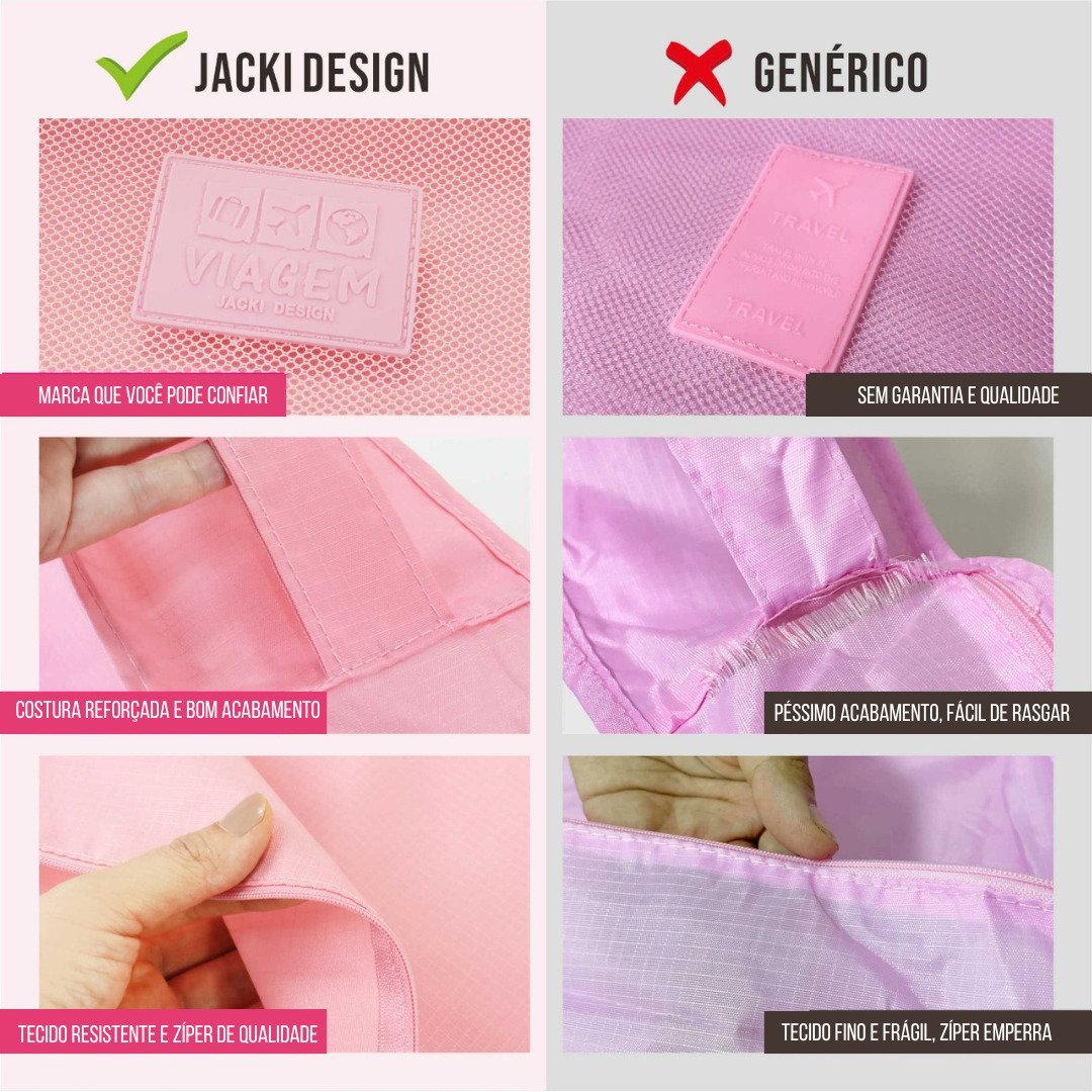 Kit Mala de Bordo e Organizadores de Malas 6 pçs LOVE - Dourado Dourado Dourado 14