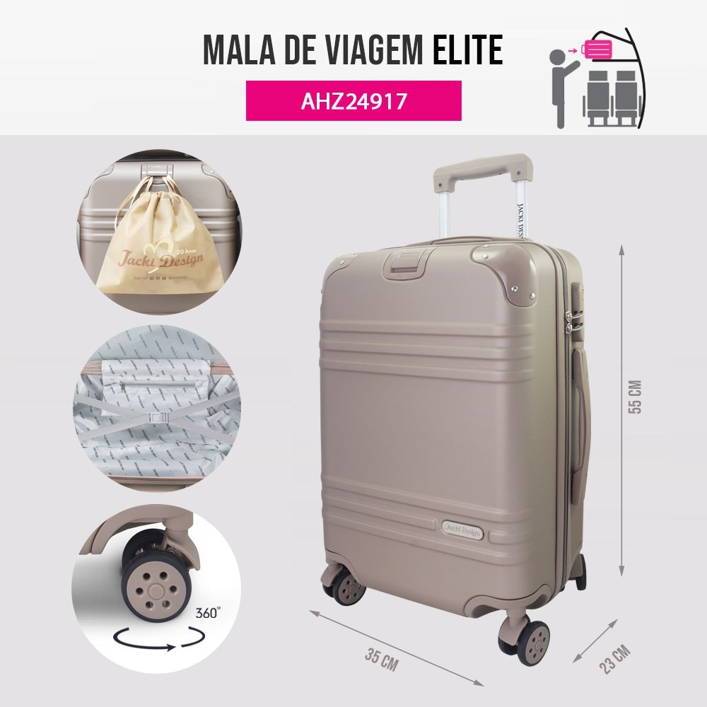 Kit Mala de Bordo e Frasqueira ELITE Bege Bege 8