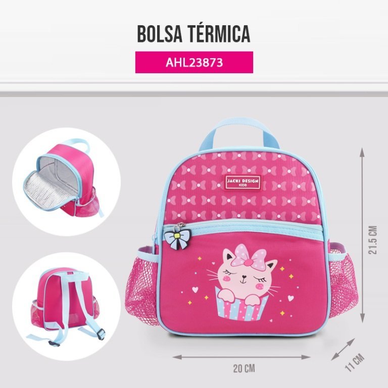 Kit Lancheira Térmica 4750ml com Garrafa Infantil 460ml - Jacki Design Pink 3