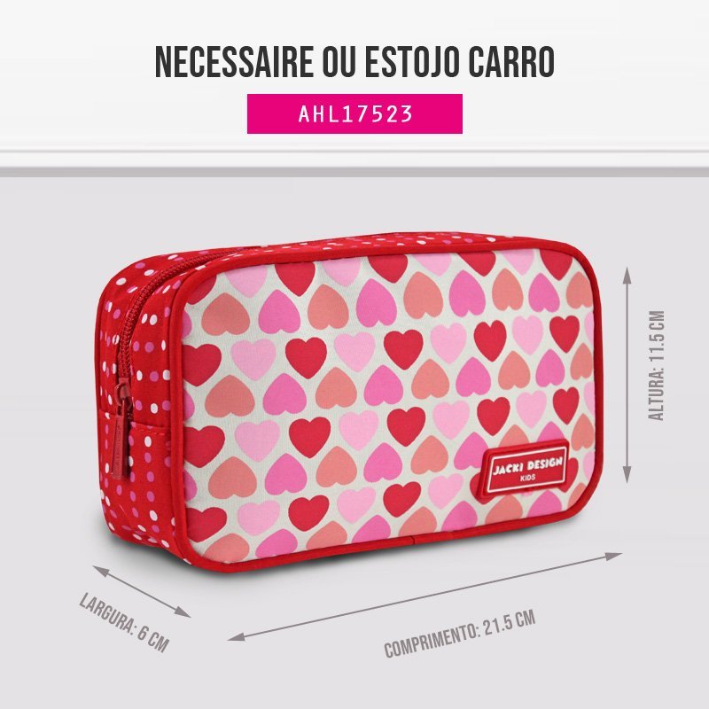 Kit mochila e Estojo Sapeca - Jacki Design Vermelho 8