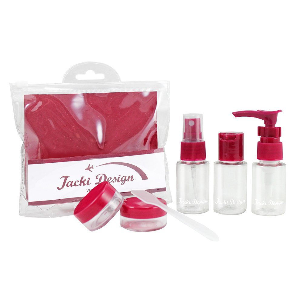 2 Kit de Frascos p/ Viagem de 7 Peças - Jacki Design Vinho / Rosa Vinho/Cinza 4