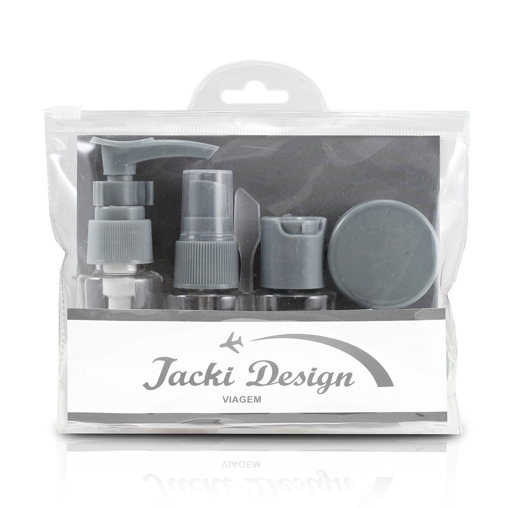 2 Kit de Frascos p/ Viagem de 7 Peças - Jacki Design Vinho / Rosa Vinho/Cinza 6