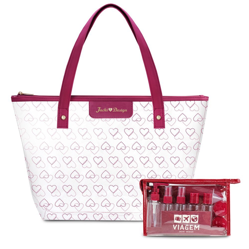 Kit de Bolsa Transparente e Frascos de Viagem de 10 Peças, Vinho 1