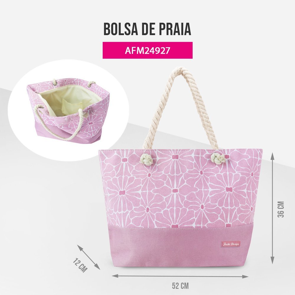 Kit Bolsa de Praia + Necessaire Rosa 4