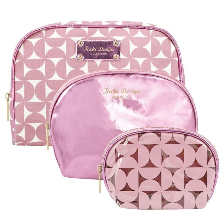 Kit de Necessaire com 3 pçs Glitz Jacki Design Rosa 3