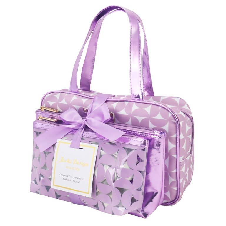 Kit de Necessaire com 3 pçs Glitz Jacki Design Roxo 3