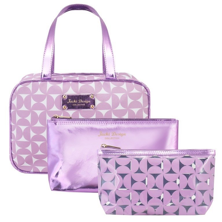 Kit de Necessaire com 3 pçs Glitz Jacki Design Roxo 4