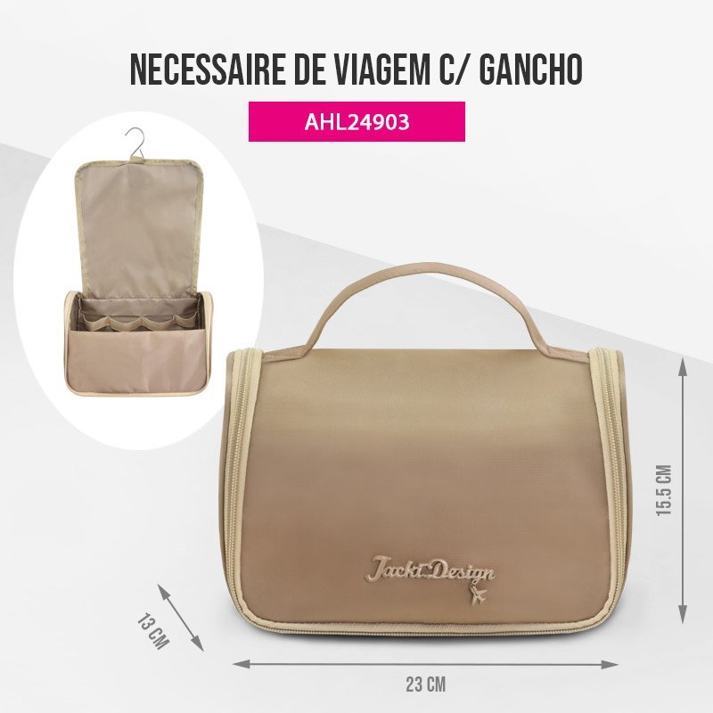Necessaire de Viagem c/ Gancho - Premium Amarelo Claro